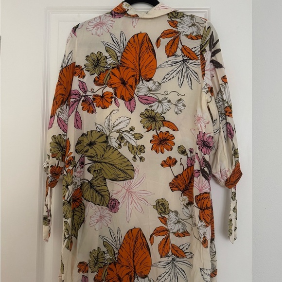 CUPSHE women’s tropical floral button down swimsuit cover mini dress size small - Picture 2 of 3